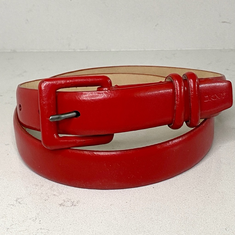 DKNY Red Leather Belt